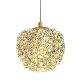 Modern Adjustable Height Clear Crystal Ball Pendant Light Image - 5