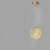 Modern Adjustable Height Clear Crystal Ball Pendant Light Image - 6