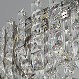 Modern Adjustable Height Drum Round Crystal Chandelier Image - 11