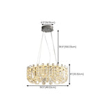 Modern Adjustable Height Drum Round Crystal Chandelier #size