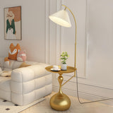 Modern Adjustable Height Metal Side Table Floor Lamp Image - 14