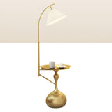 Modern Adjustable Height Metal Side Table Floor Lamp Image - 9