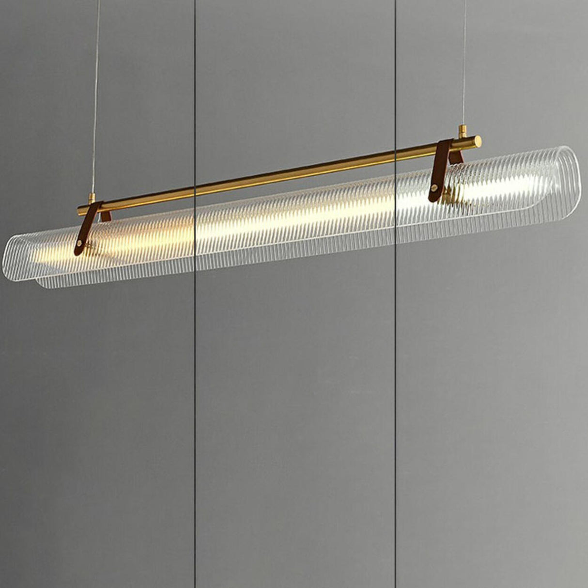 Modern Adjustable Linear Glass Kitchen Island Light Image - 16