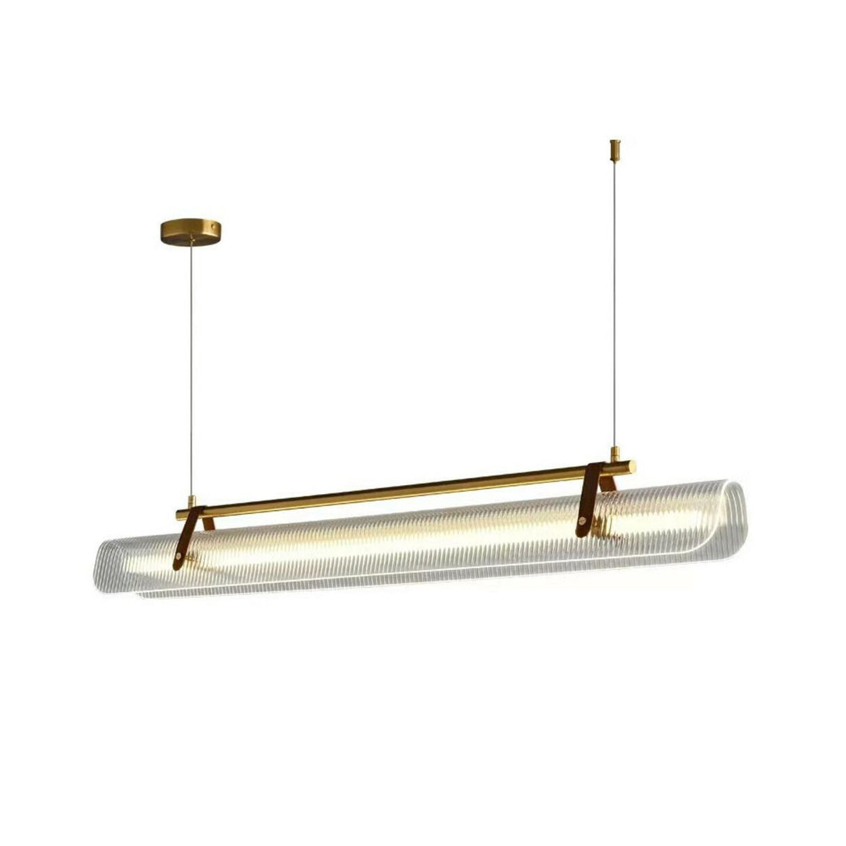 Modern Adjustable Linear Glass Kitchen Island Light Image - 5