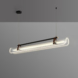 Modern Adjustable Linear Glass Kitchen Island Light Image - 6