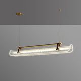 Modern Adjustable Linear Glass Kitchen Island Light Image - 7