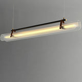 Modern Adjustable Linear Glass Kitchen Island Light Image - 8