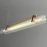 Modern Adjustable Linear Glass Kitchen Island Light Image - 9