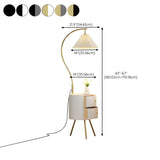 Modern Adjustable Pleated Floor Lamp with Storage #size