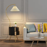 Modern Adjustable Pleated Floor Lamp with Storage Image - 3