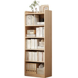 Modern Adjustable Shelves Tall Pine Storage Bookcase Image - 14