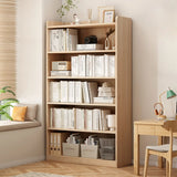 Modern Adjustable Shelves Tall Pine Storage Bookcase Image - 18