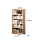 Modern Adjustable Shelves Tall Pine Storage Bookcase Image - 20