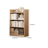 Modern Adjustable Shelves Tall Pine Storage Bookcase Image - 23