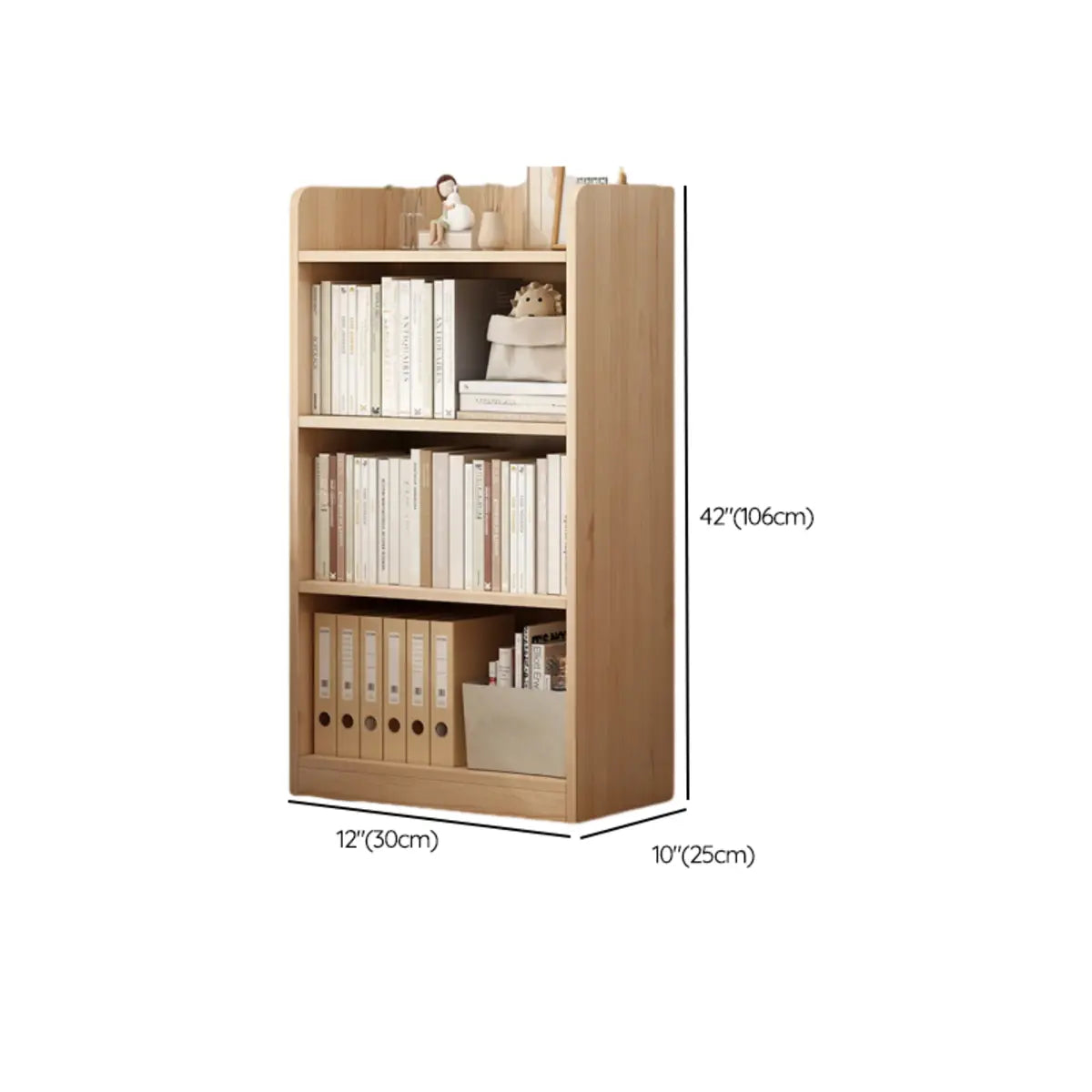 Modern Adjustable Shelves Tall Pine Storage Bookcase Image - 24