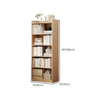 Modern Adjustable Shelves Tall Pine Storage Bookcase Image - 28