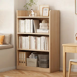 Modern Adjustable Shelves Tall Pine Storage Bookcase Image - 5