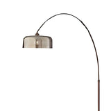 Modern Adjustable Smoked Barrel and Arched Floor Lamp Image - 7