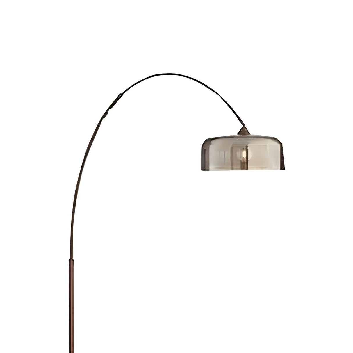 Modern Adjustable Smoked Barrel and Arched Floor Lamp Image - 8