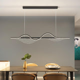 Modern Adjustable Wave-Shaped Island Pendant Light Image - 1