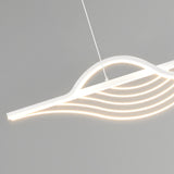 Modern Adjustable Wave-Shaped Island Pendant Light Image - 11