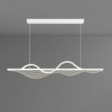 Modern Adjustable Wave-Shaped Island Pendant Light Image - 7