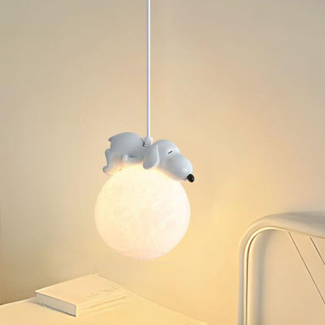 Modern Adorable Bunny Moon Pendant Light Kids' Room Image - 2