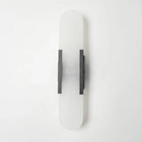 Modern Alabaster Geometric Bedroom Up Down Wall Light Image - 10