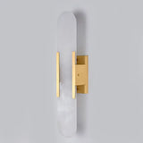 Modern Alabaster Geometric Bedroom Up Down Wall Light Image - 11