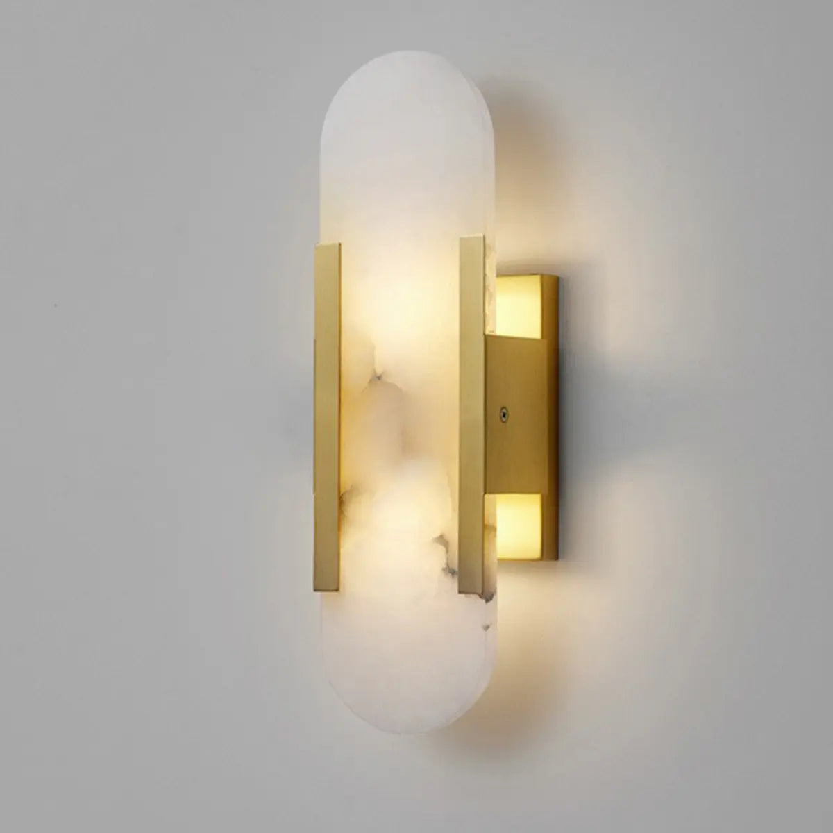 Modern Alabaster Geometric Bedroom Up Down Wall Light Image - 13