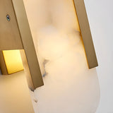 Modern Alabaster Geometric Bedroom Up Down Wall Light Image - 16