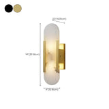 Modern Alabaster Geometric Bedroom Up Down Wall Light #size