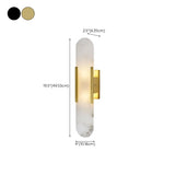 Modern Alabaster Geometric Bedroom Up Down Wall Light Image - 19