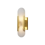 Modern Alabaster Geometric Bedroom Up Down Wall Light Image - 5