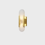 Modern Alabaster Geometric Bedroom Up Down Wall Light Image - 9