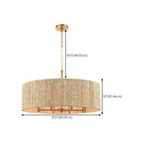 Modern Alloy Drum Chandelier Light Adjustable Hanging Rod Image - 11