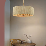 Modern Alloy Drum Chandelier Light Adjustable Hanging Rod Image - 6