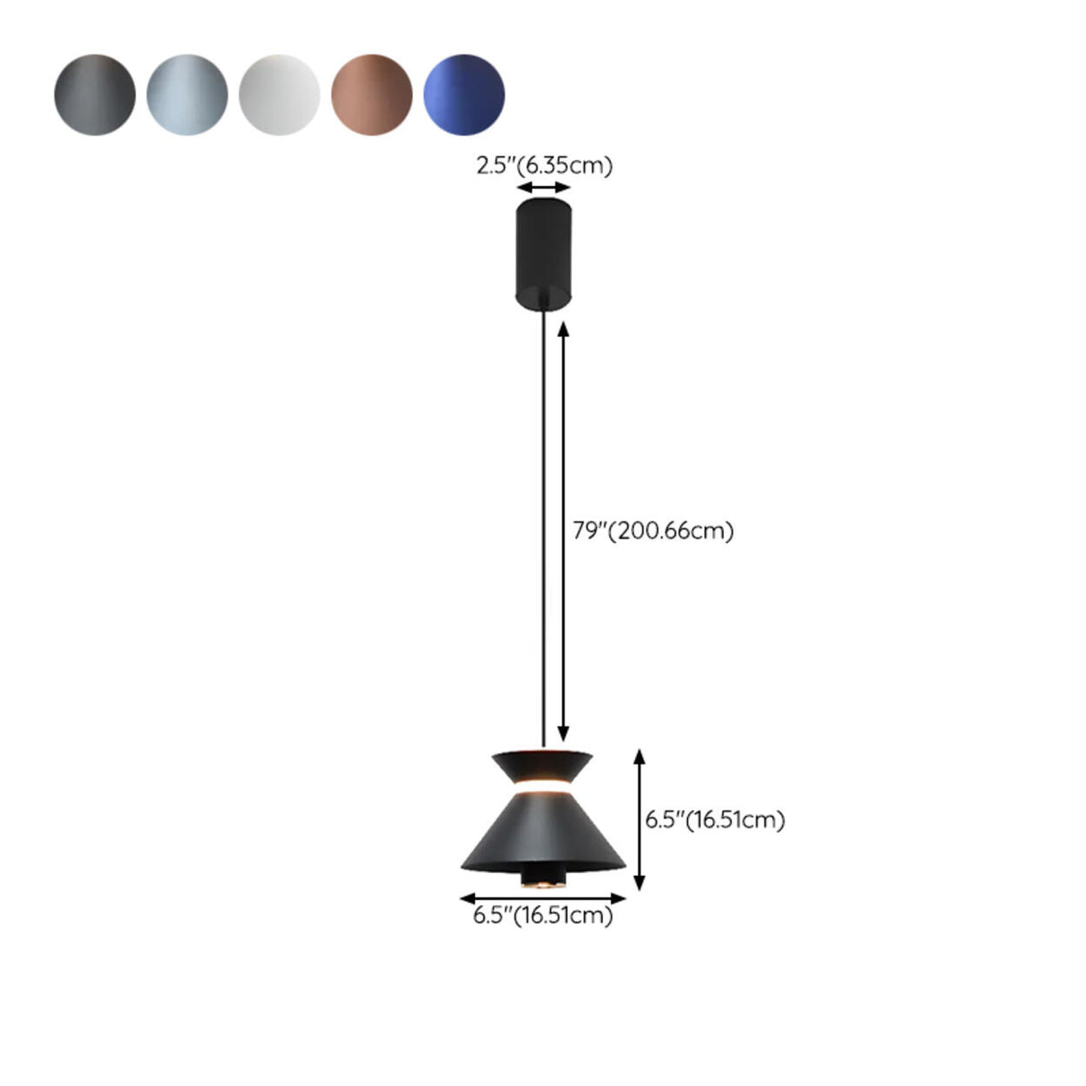 Modern Aluminum Conical Cone LED Pendant LIght 