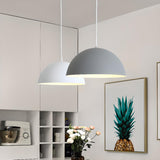 Modern Aluminum Dome Pendant Light Adjustable Height Image - 4