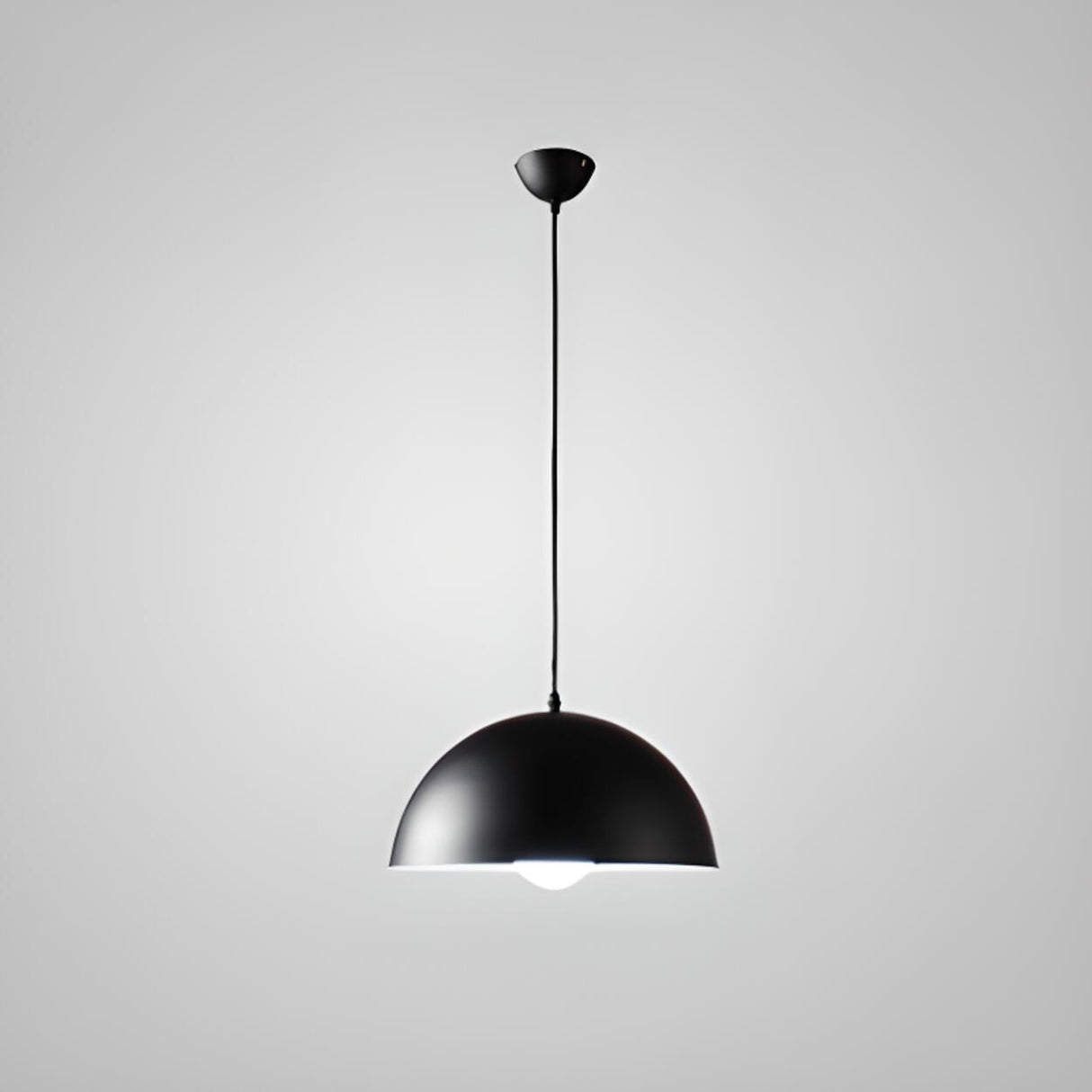 Modern Aluminum Dome Pendant Light Adjustable Height Image - 8