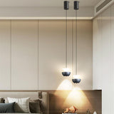 Modern Aluminum Dual Bowl Layered Pendant Light Image - 1