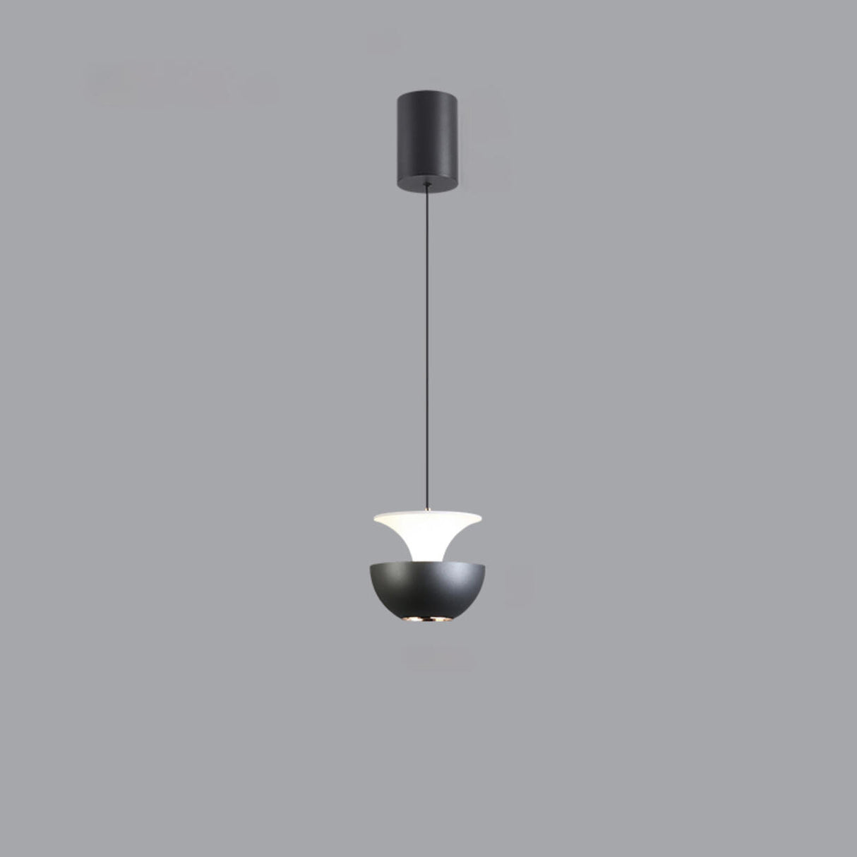 Modern Aluminum Dual Bowl Layered Pendant Light Image - 3