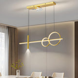 Modern Aluminum Linear Pendant Ceiling Fan with Light Image - 1