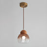 Modern Amber Clear Glass Dome Vaulted Pendant Light Image - 2