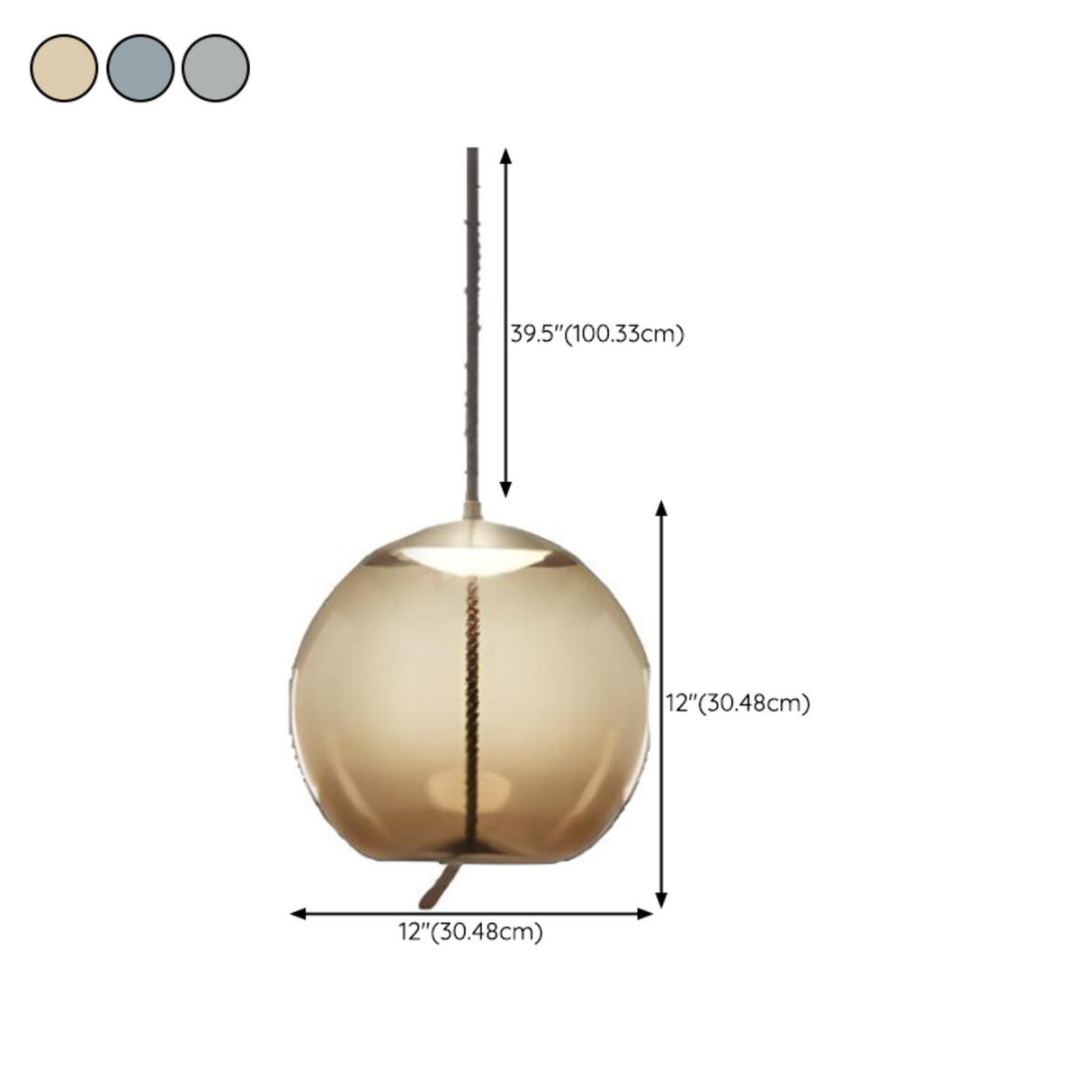 Modern Amber Glass Cylinder Geometric Pendant Light Set 