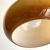 Modern Amber Glass Dome Pendant Light Flexible Length Image - 6