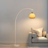 Modern Amber Glass Marble Arched Amber Glass Floor Lamp Image - 3