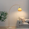 Modern Amber Glass Marble Arched Amber Glass Floor Lamp Image - 7