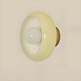 Modern Amber Glass Shade Globe Wall Sconce Light Image - 11