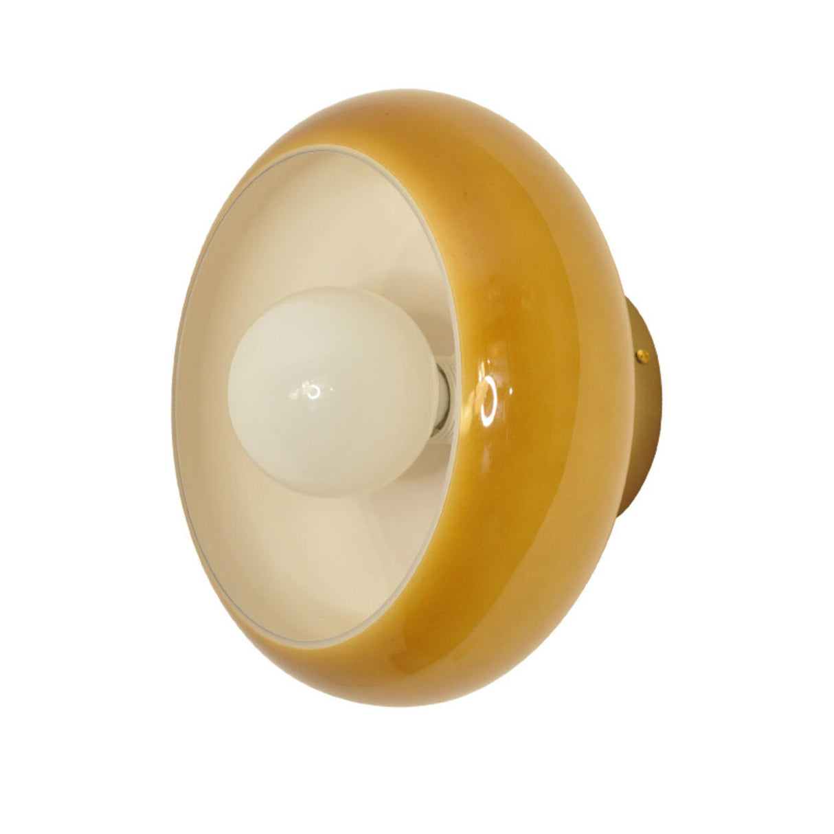 Modern Amber Glass Shade Globe Wall Sconce Light Image - 5